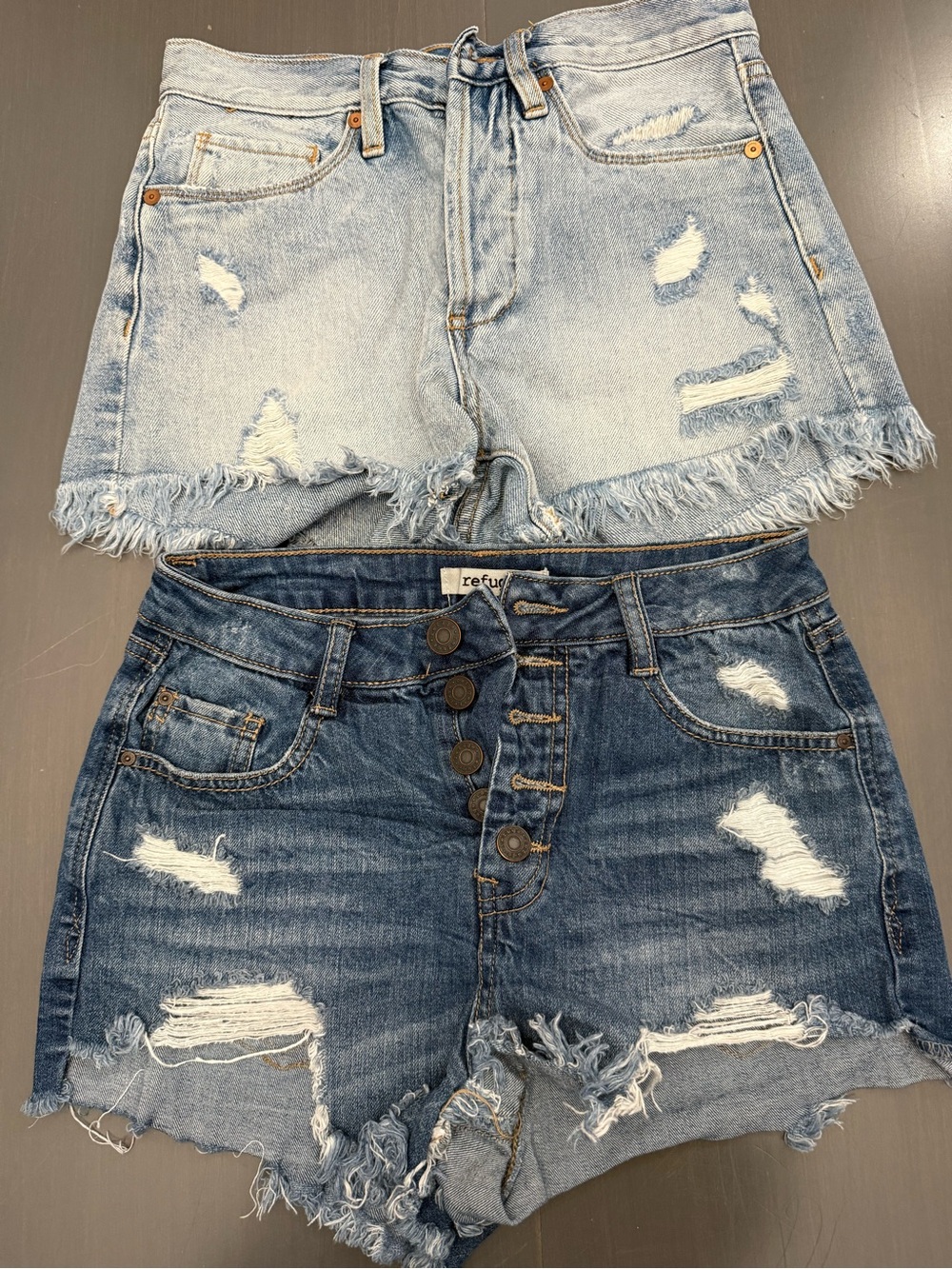 Two Pair Distressed Denim Shorts Set - Refuge and BlankNYC size 24